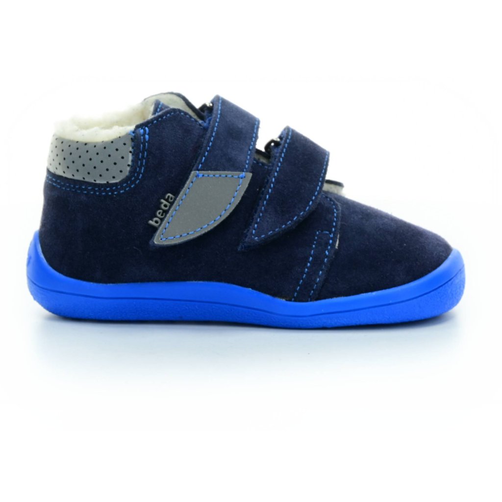 Beda Daniel mit Membran und Hinterkappe (BF 0001/MK/OP) dunkelblaue Winterbarfußschuhe