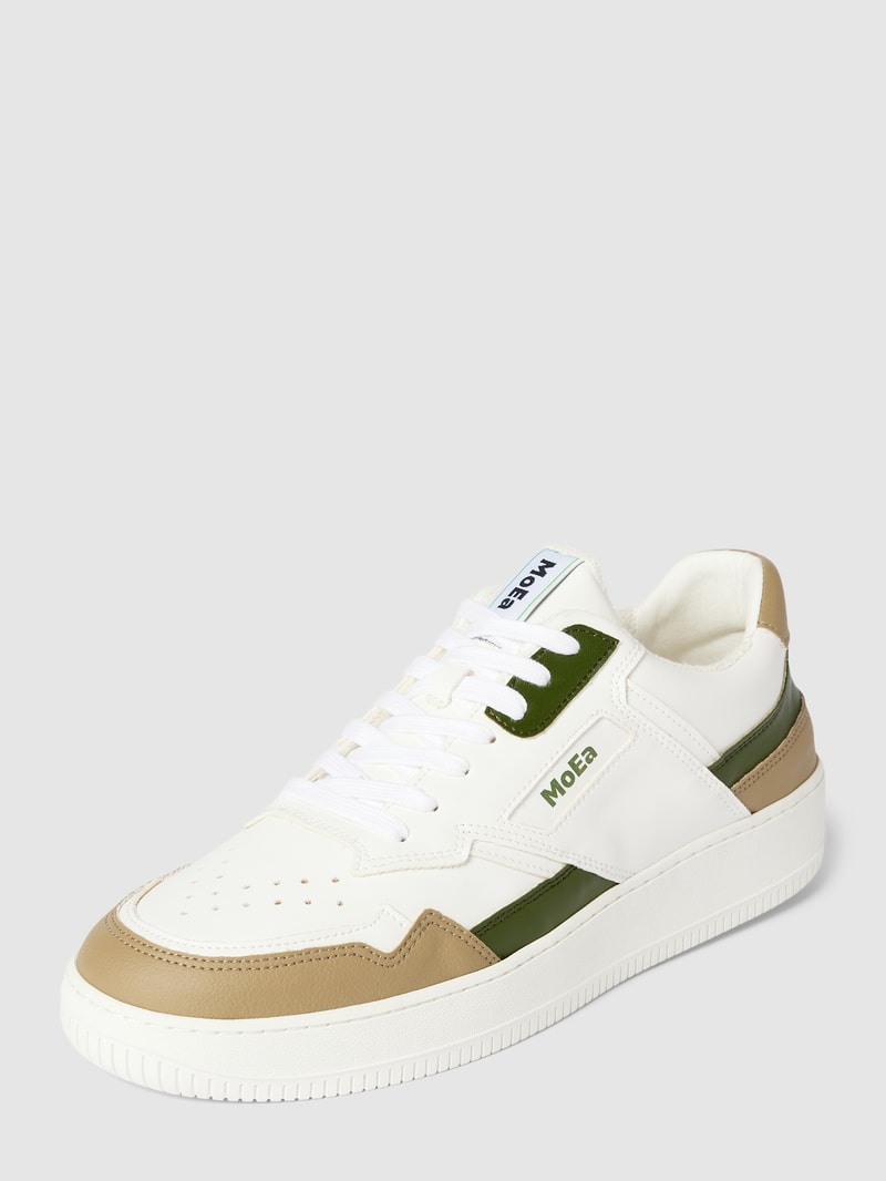 Sneaker mit Kontrastbesatz Modell 'Cactus' in dunkelgrün