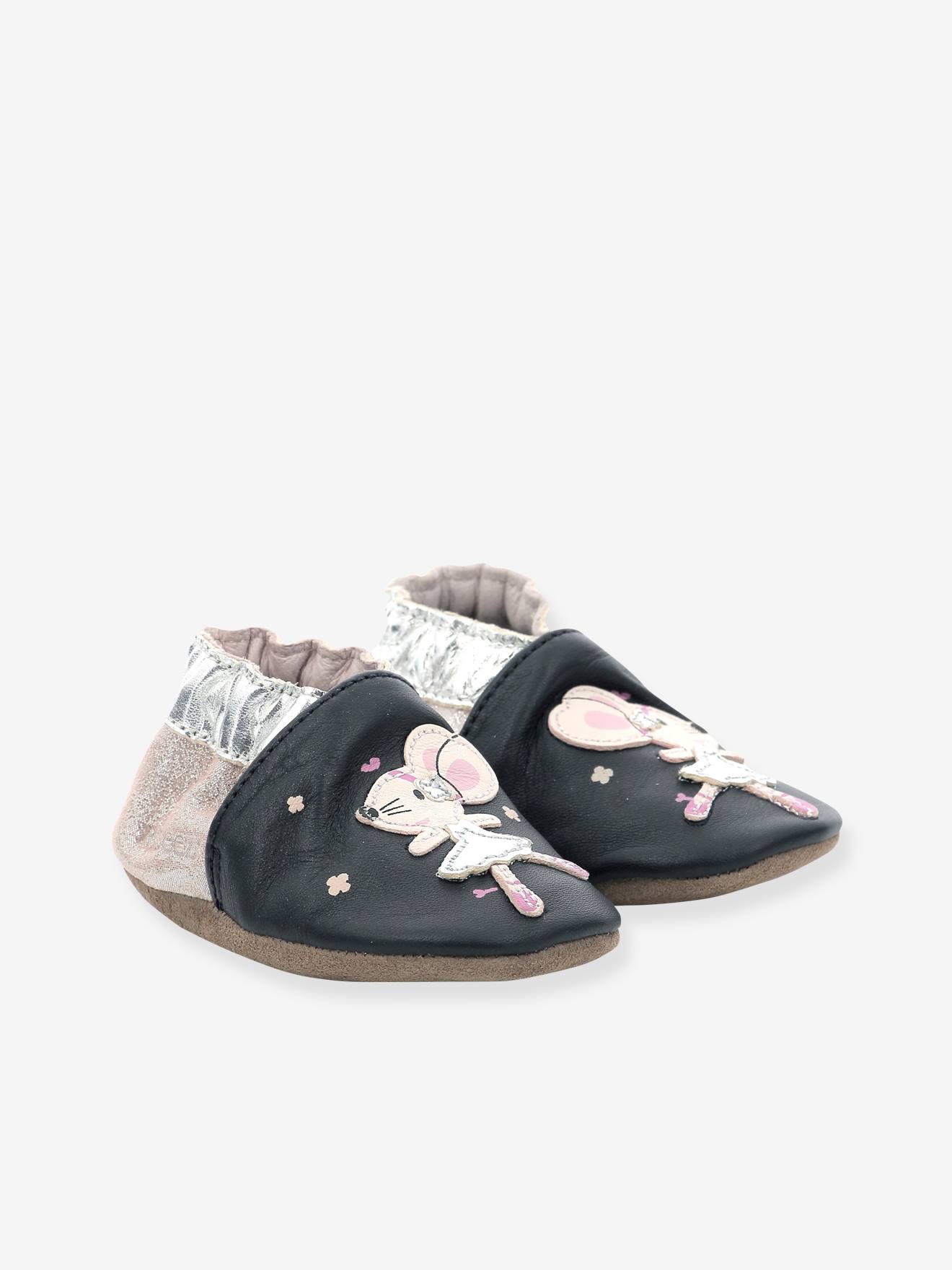 Chaussons cuir souple bébé Dancing Mouse 890272-10 ROBEEZ© rose