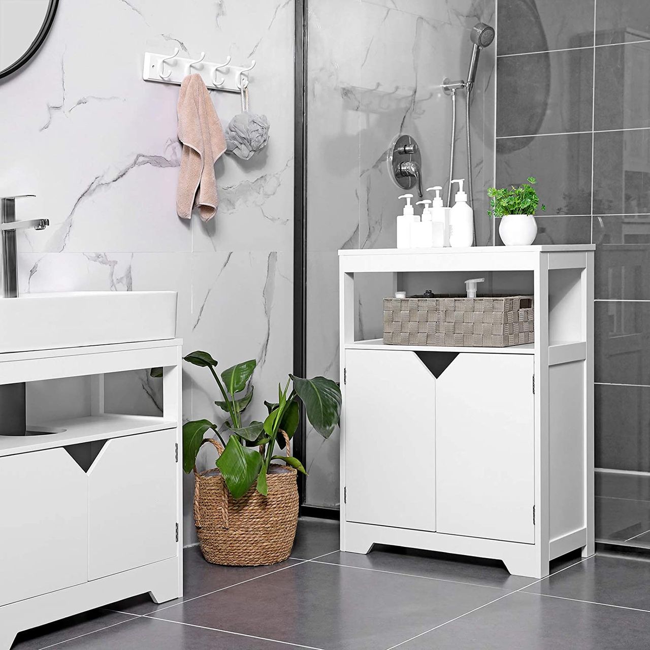 Vasagle Badschrank mit Schublade und verstellbarem Zwischenfach