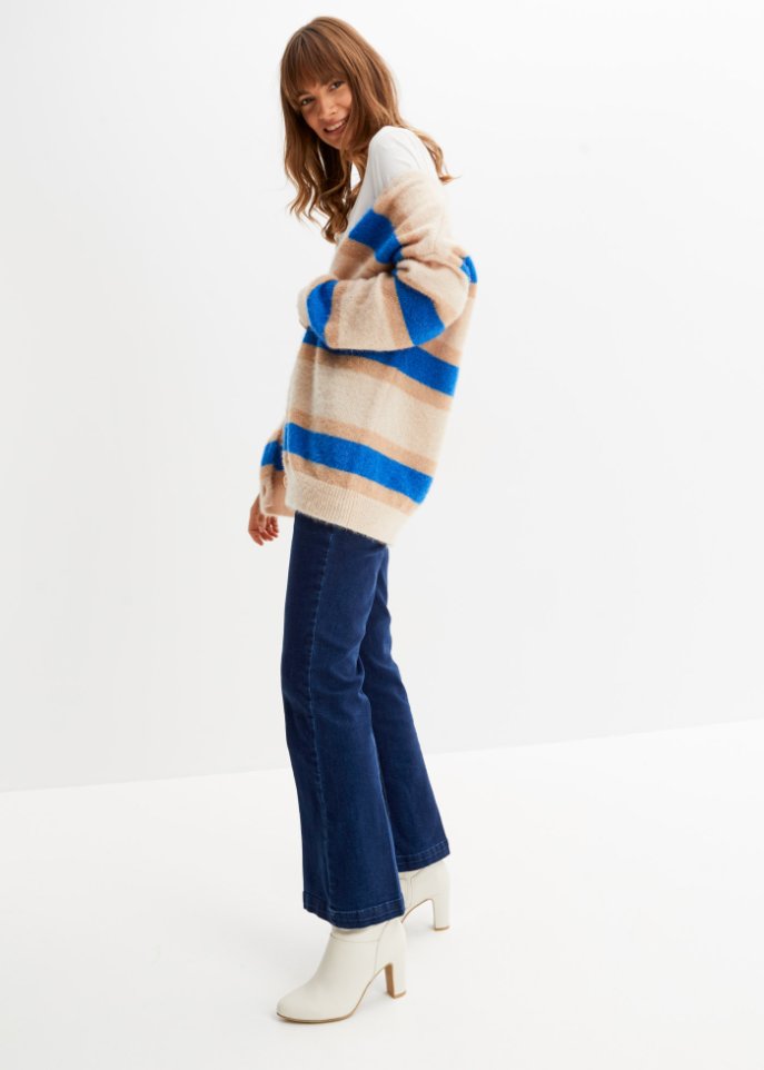 Gestreifte Strickjacke