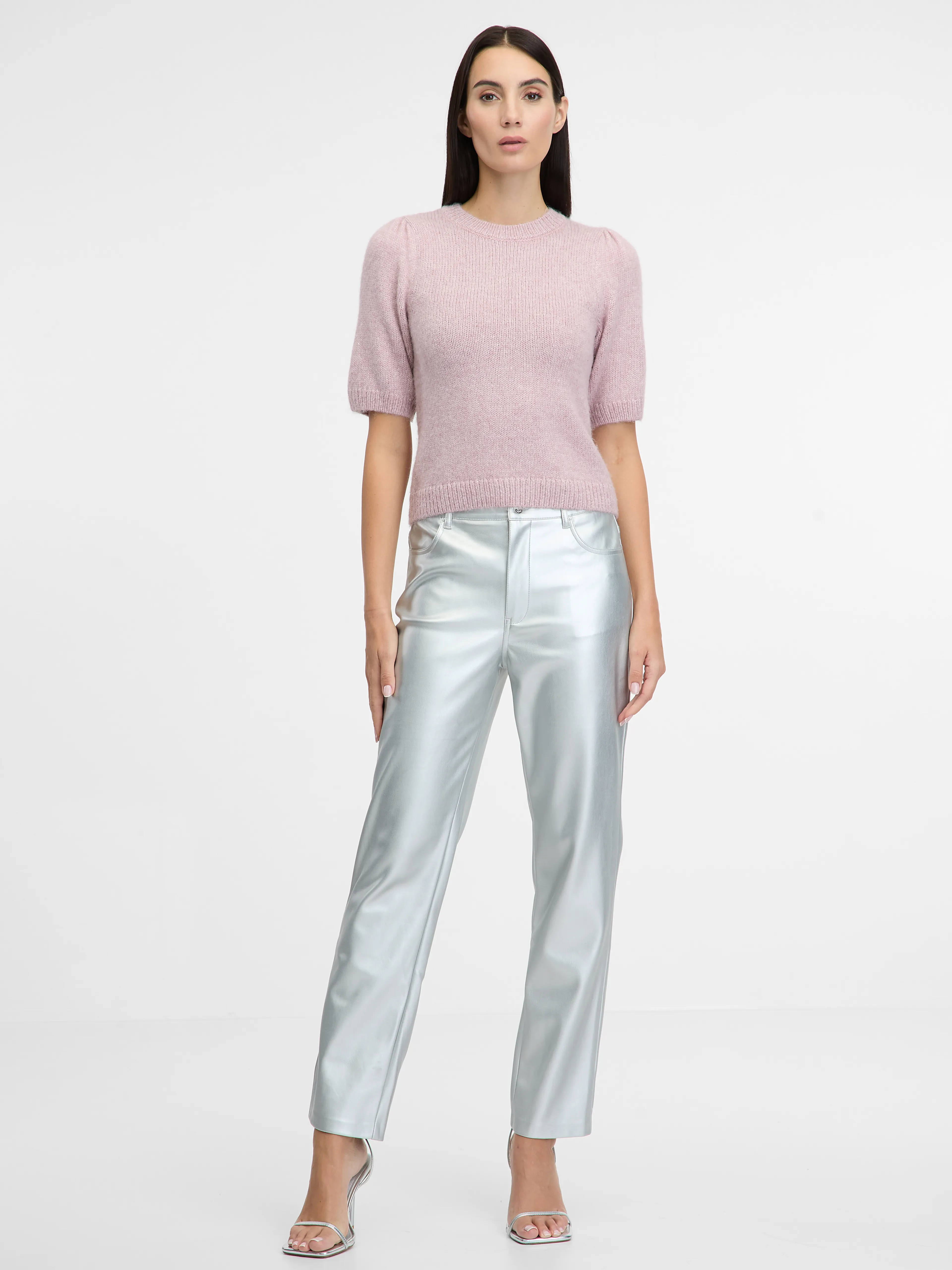 Silberne Damenhose Straight Fit ORSAY