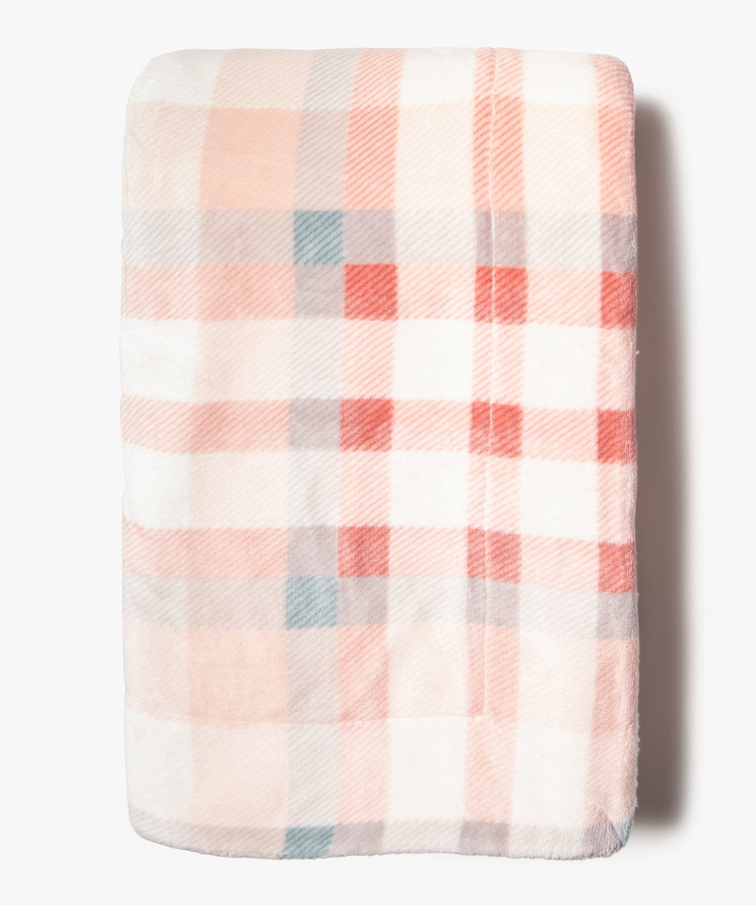 Plaid bi-matières à motif tartan carreaux | GEMO