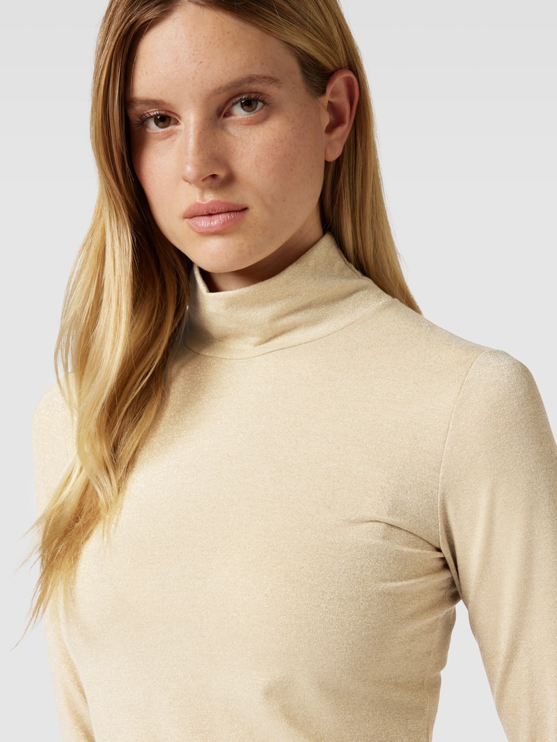 Longsleeve mit Effektgarn in gold