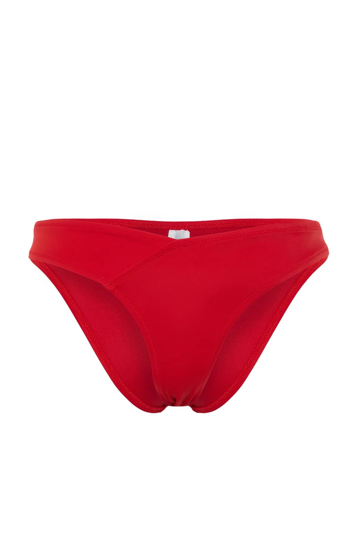 Trendyol Collection  Rote reguläre Bikinihose mit V-Ausschnitt TBESS22BA0024