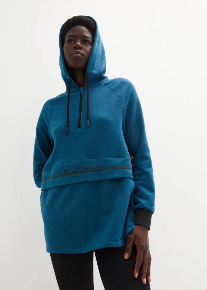 Sweat-Longshirt mit Kapuze