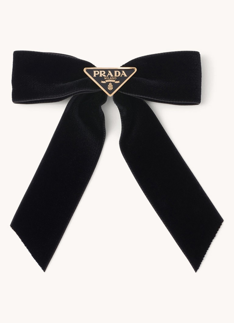 Clamă de păr Prada din catifea cu logo
