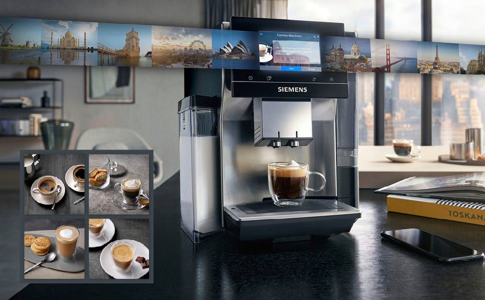 SIEMENS Kaffeevollautomat EQ.700 integral - TQ707D03, Full-Touch-Display, bis zu 30 individuelle Kaffee-Favoriten