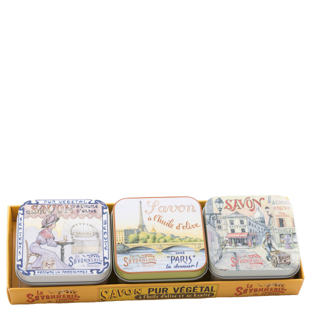 La savonnerie de nyons Lot de 3 Boîtes à Savon Rose de Mai 100g Paris 1 Savon