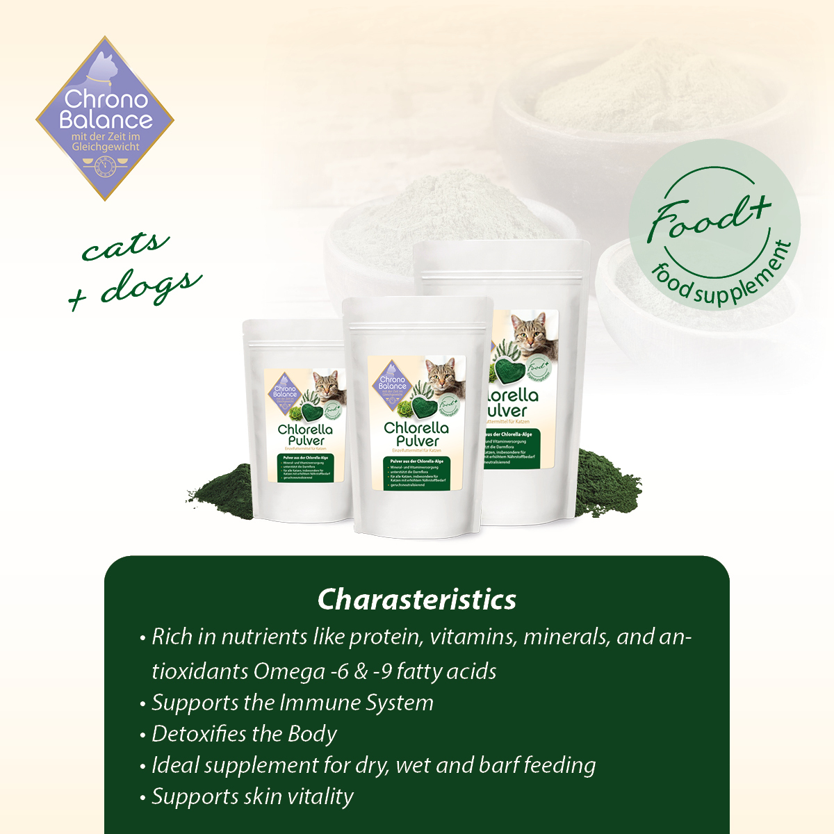 ChronoBalance Ergänzungsfutter & Aufzucht ChronoBalance Chlorella Pulver 500 g