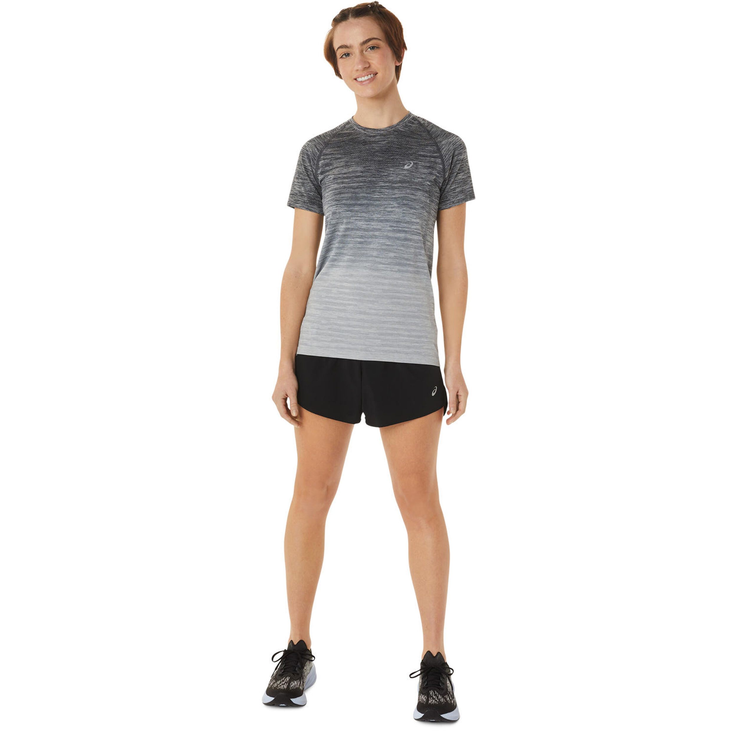 Seamless Laufshirt Damen - Weiß, Grau