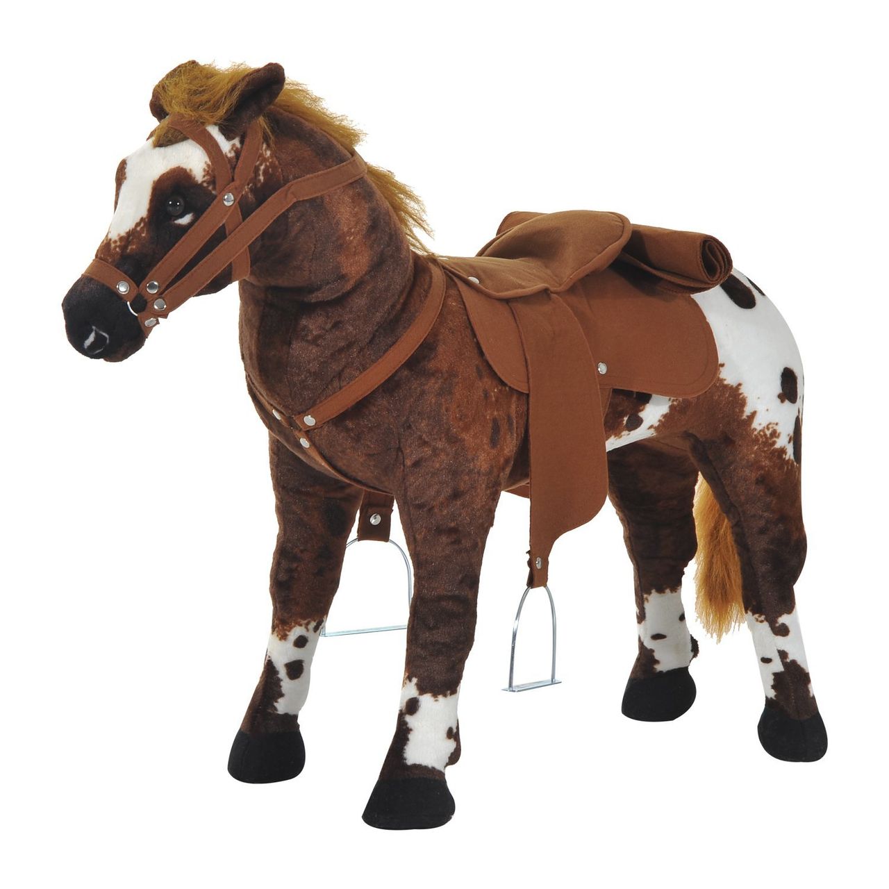 HOMCOM Spielpferd Reitpferd für 3  Jahre Kinder mit Pferd Sound Plüschtier
