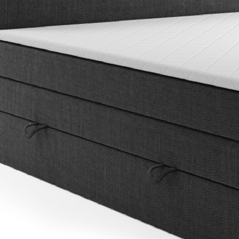 Möbel Punkt Boxspringbett LONDON mit Bettkasten 180 x 200 cm Webstoff Schwarz Bett Bettkasten Taschenfederkern Hotelbett