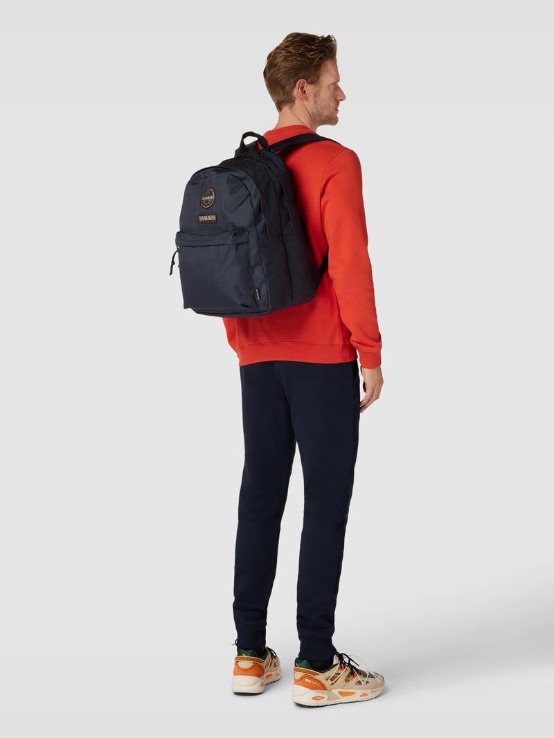 Rucksack mit Label-Detail in marineblau