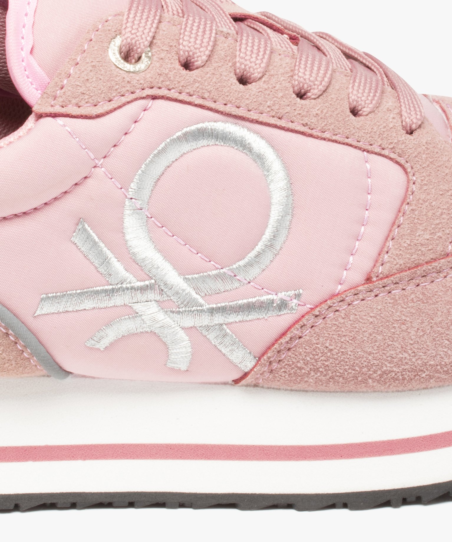 Baskets femme style retro running unies - Benetton rose | GEMO