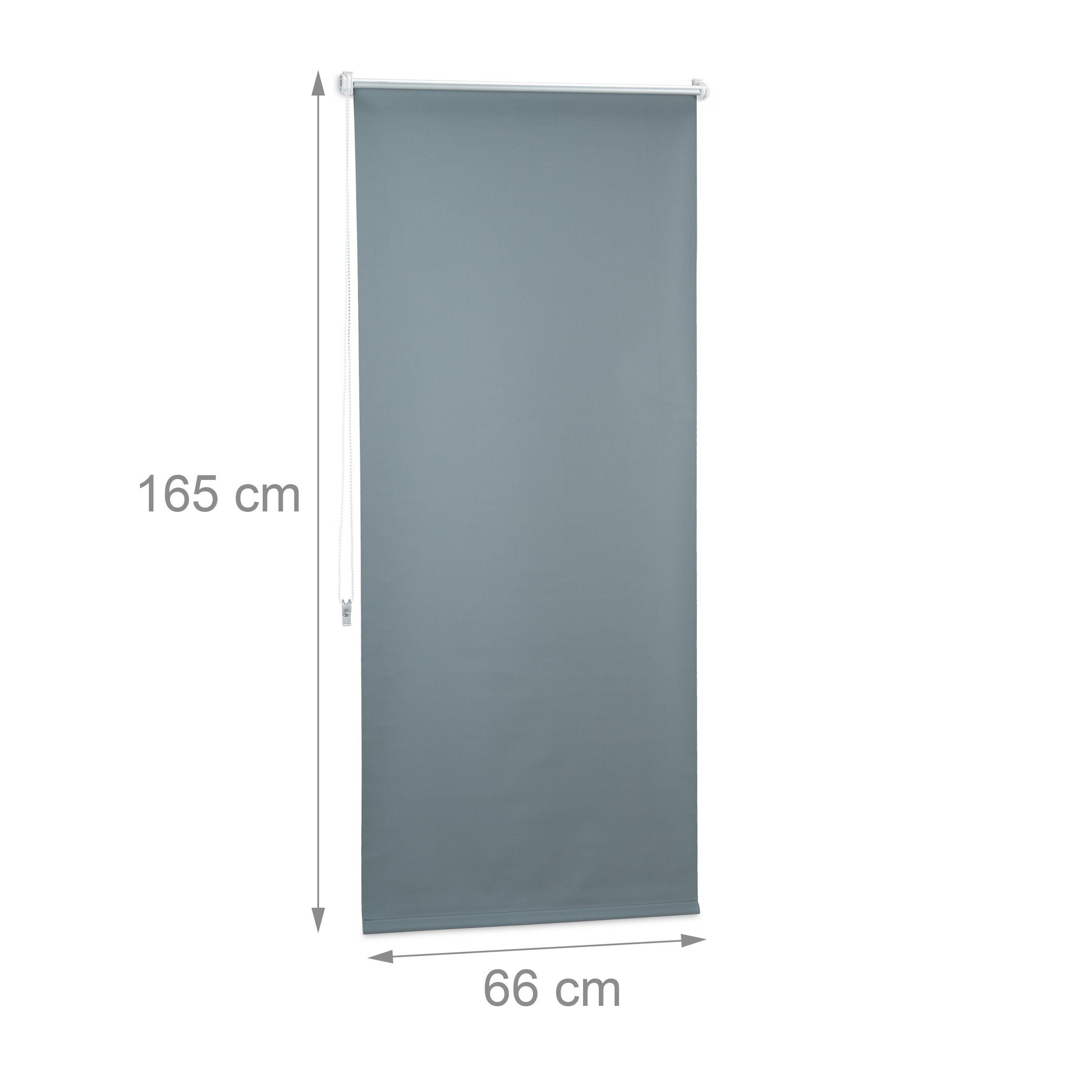 Verdunklungsrollo Verdunkelungsrollo grau 60 bis 120 breit, relaxdays, 70x160cm