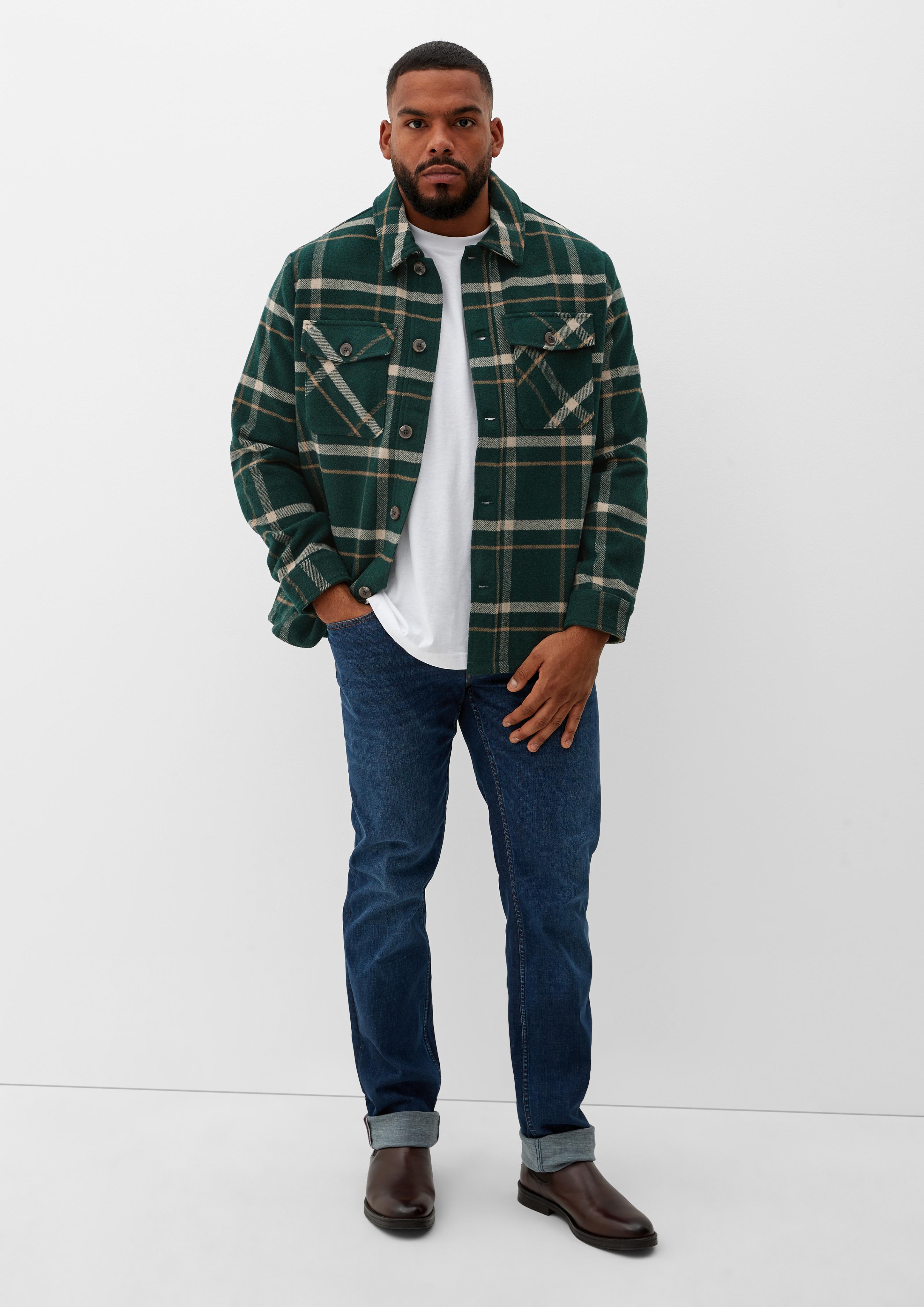Karierte Jacke mit Wolle  2125105-78N7