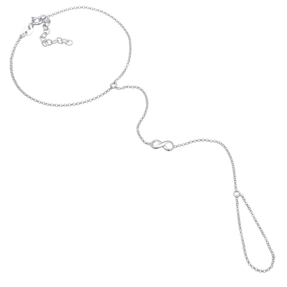 Elli Elli Bracelet Femmes chaîne à main symbole l'infini en argent sterling 925 plaqué Bracelet
