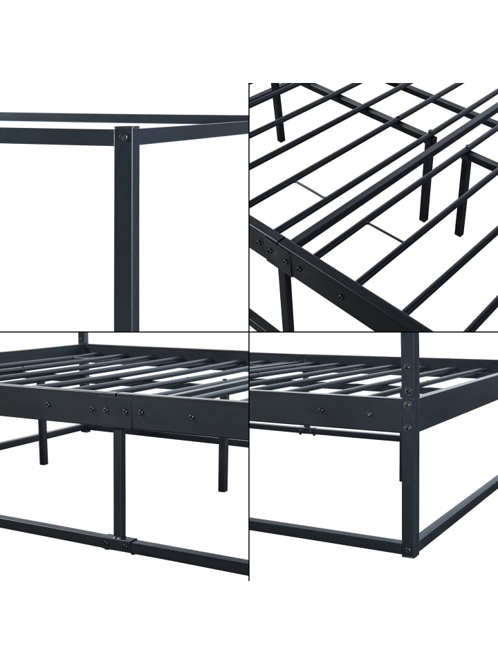 en.casa Himmelbett Kristianstad in Schwarz (B)120cm (L)200cm günstig kaufen onesize