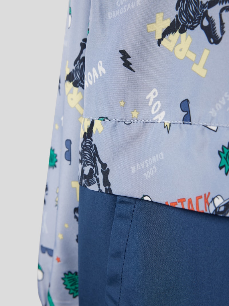 Jacke mit Allover-Muster Modell 'MOONS' in hellblau