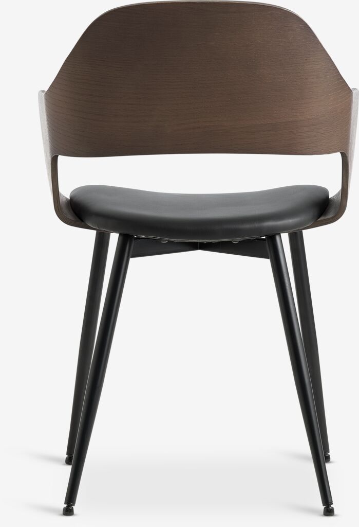 HVIDOVRE HVIDOVRE Chaise de salle à manger Chêne foncé/Tissu noir