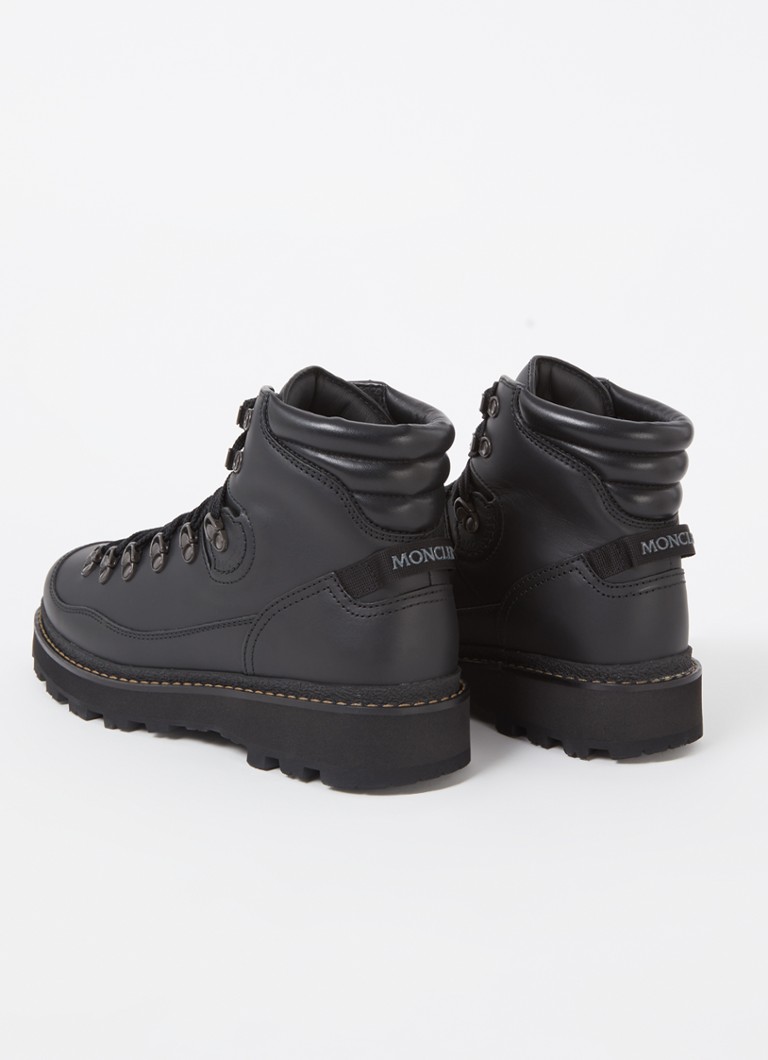 Ghete Moncler Peka Trek cu șireturi și detalii din piele de vițel