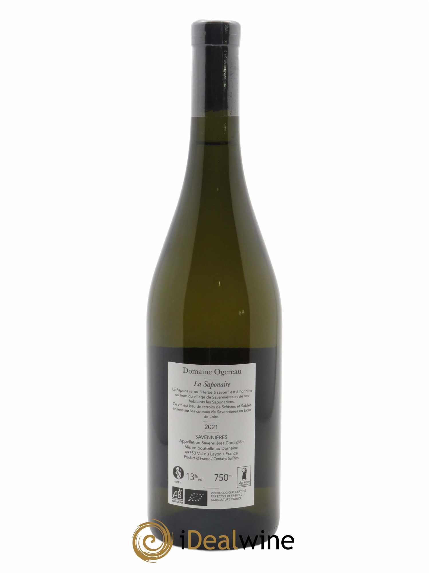 Savennières La Saponaire Domaine Ogereau  2021 - Lot de 1 Bouteille