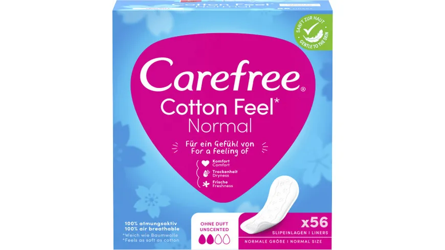 Carefree Slipeinlagen Cotton Feel Normal ohne Duft
