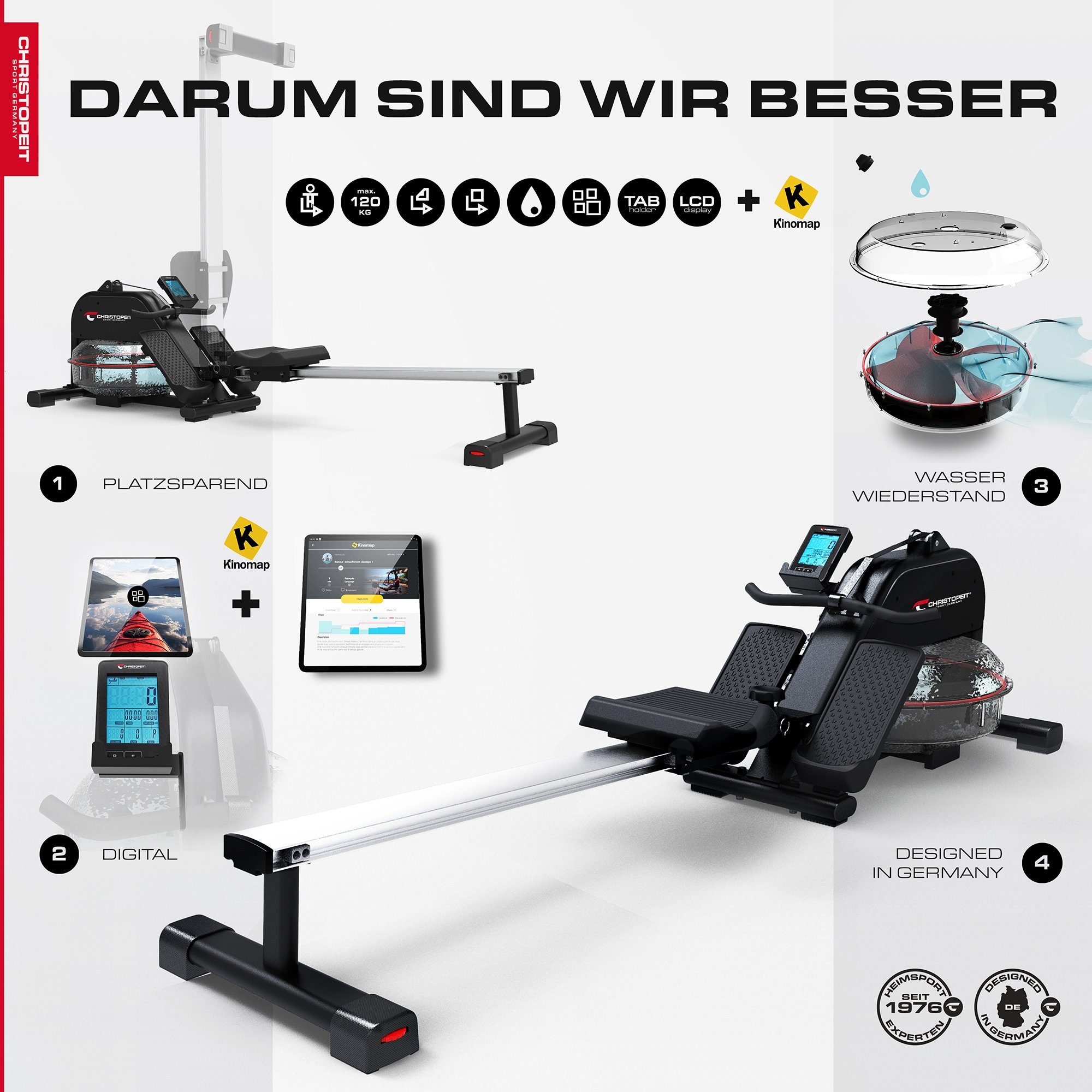 Christopeit Sport® Ruderzugmaschine WP1500