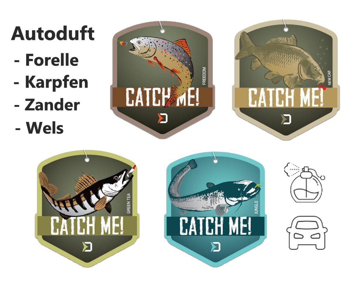 Delphin.sk Raumduft Autoduft CatchME! Forelle Karpfen Zander Wels Wunderbaum, Dank des elastischen Gummibands können Sie ihn überall aufhängen