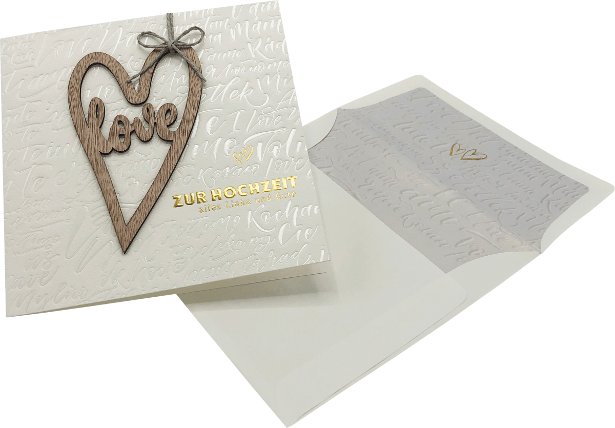 Grußkarte Hochzeit Handmade, 1 St
