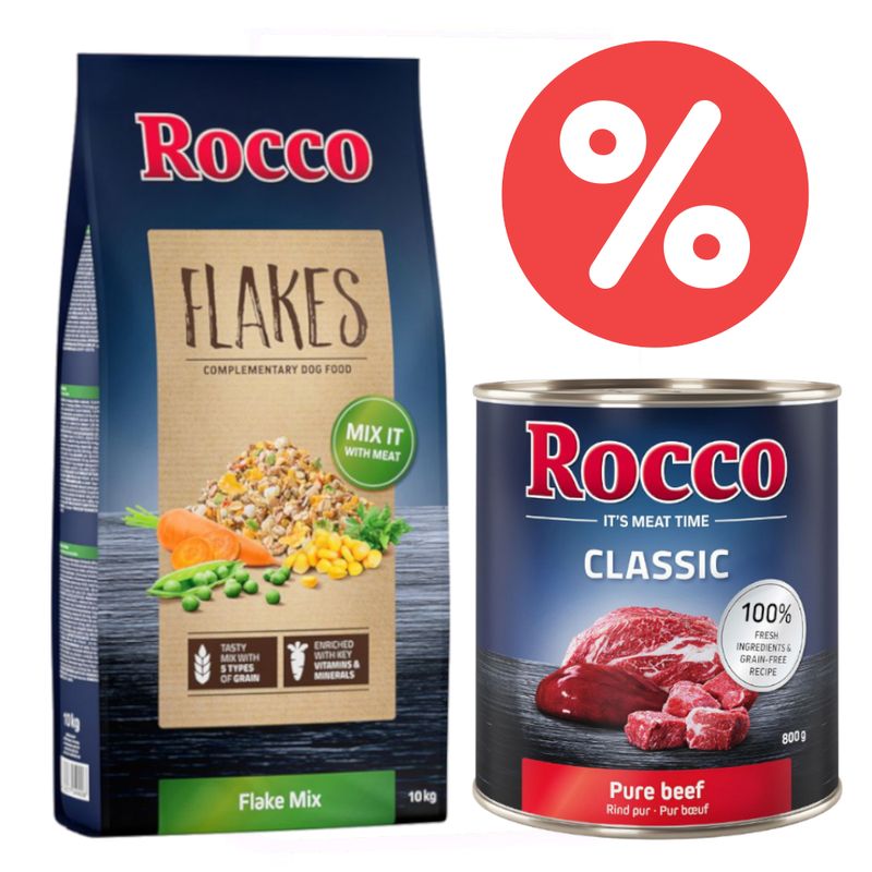 Rocco Flocken-Mix 10 kg + 6 x 400 g / 800 g Rocco Classic Nassfutter