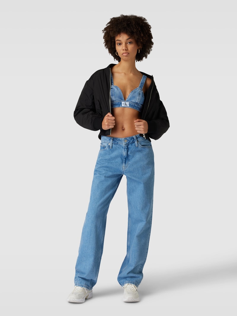 Jeans-Top mit Label-Patch in jeans