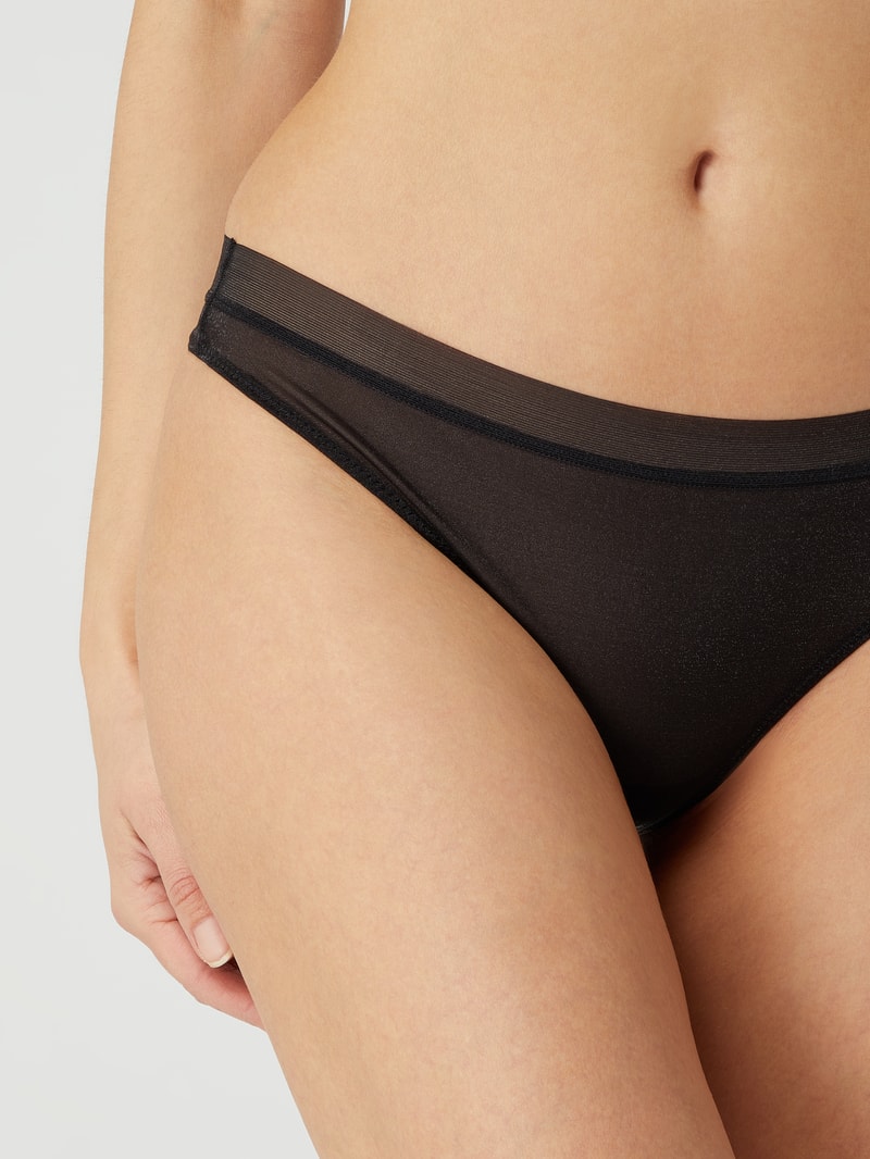 String mit Glitter-Effekt in schwarz