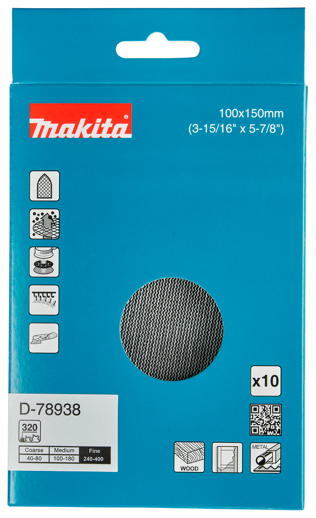 Makita Accessories D-78938 Φύλλο λείανσης Delta 100x150mm A320 με velcro
