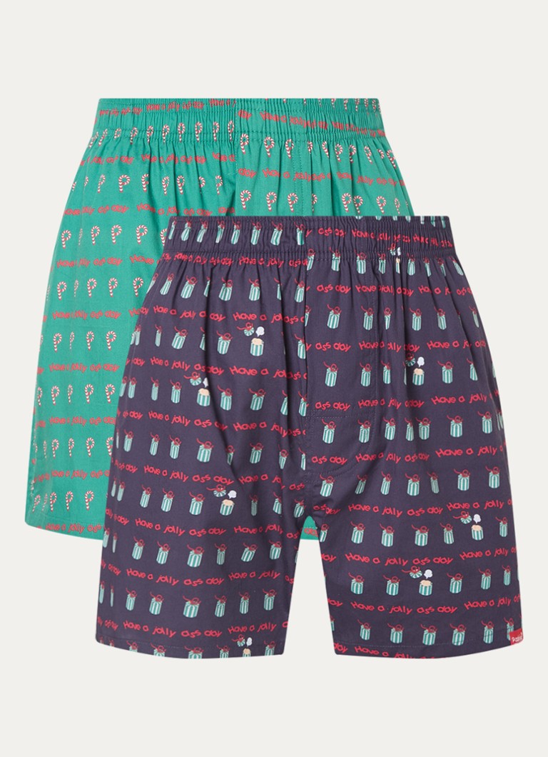 Boxers Pockies Jolly Ass en coton bio, vendus par lot de 2 dans une boîte cadeau.