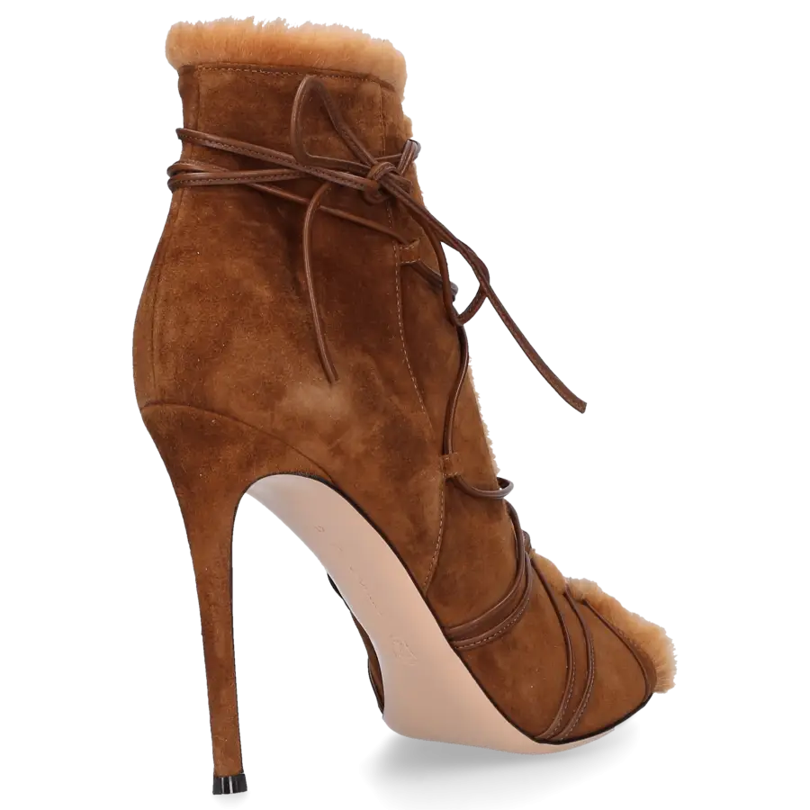 Gianvito Rossi - Stiefeletten G50998 Veloursleder Lammfell - braun
