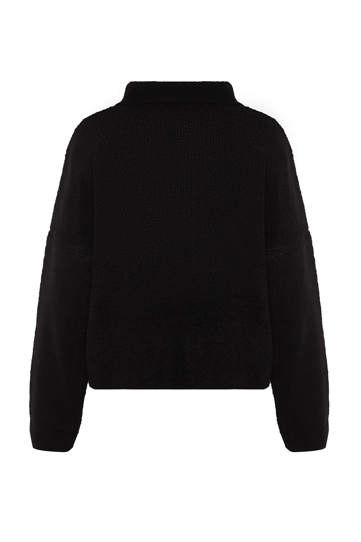 Trendyol Collection  Schwarzer, weit geschnittener Bouclé-Strick-Cardigan TWOAW24HI00177