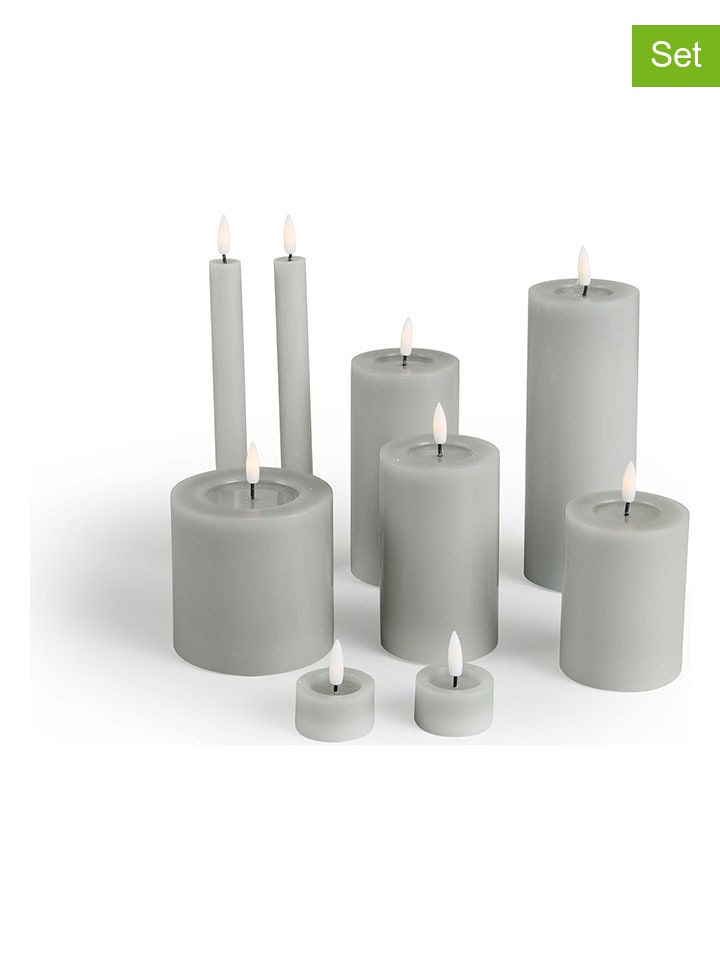 Lifa Living 9er-Set: LED-Kerzen in Hellgrau günstig kaufen onesize