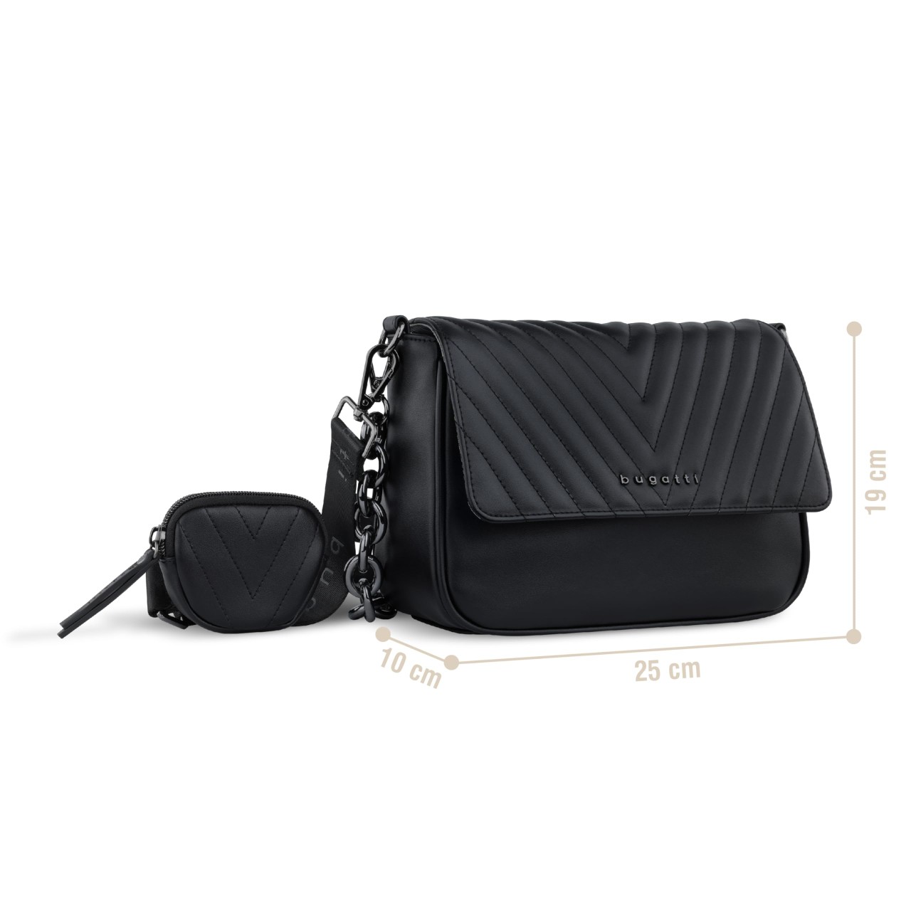BUGATTI Handtaschen schwarz SIRA shoulderbag L with chain