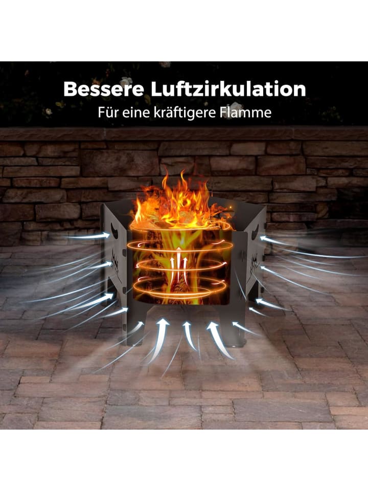 COSTWAY Feuerschale draußen in Schwarz günstig kaufen onesize