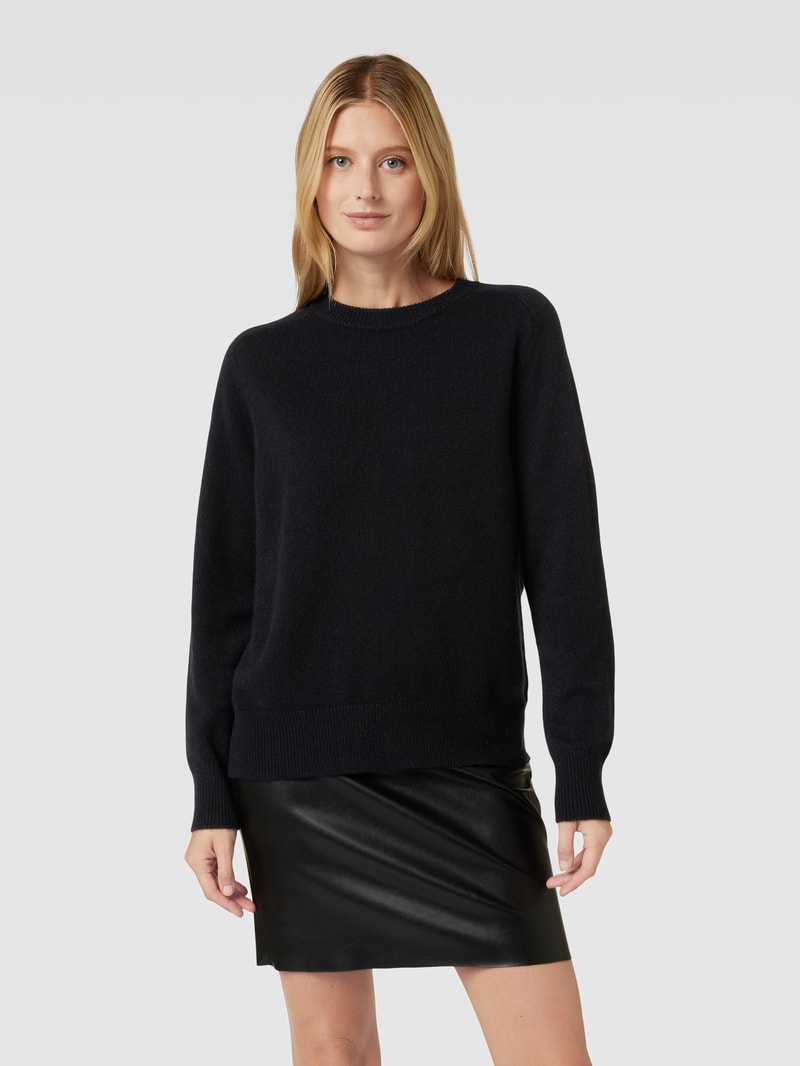 Strickpullover aus Kaschmir mit Rundhalsausschnitt in schwarz