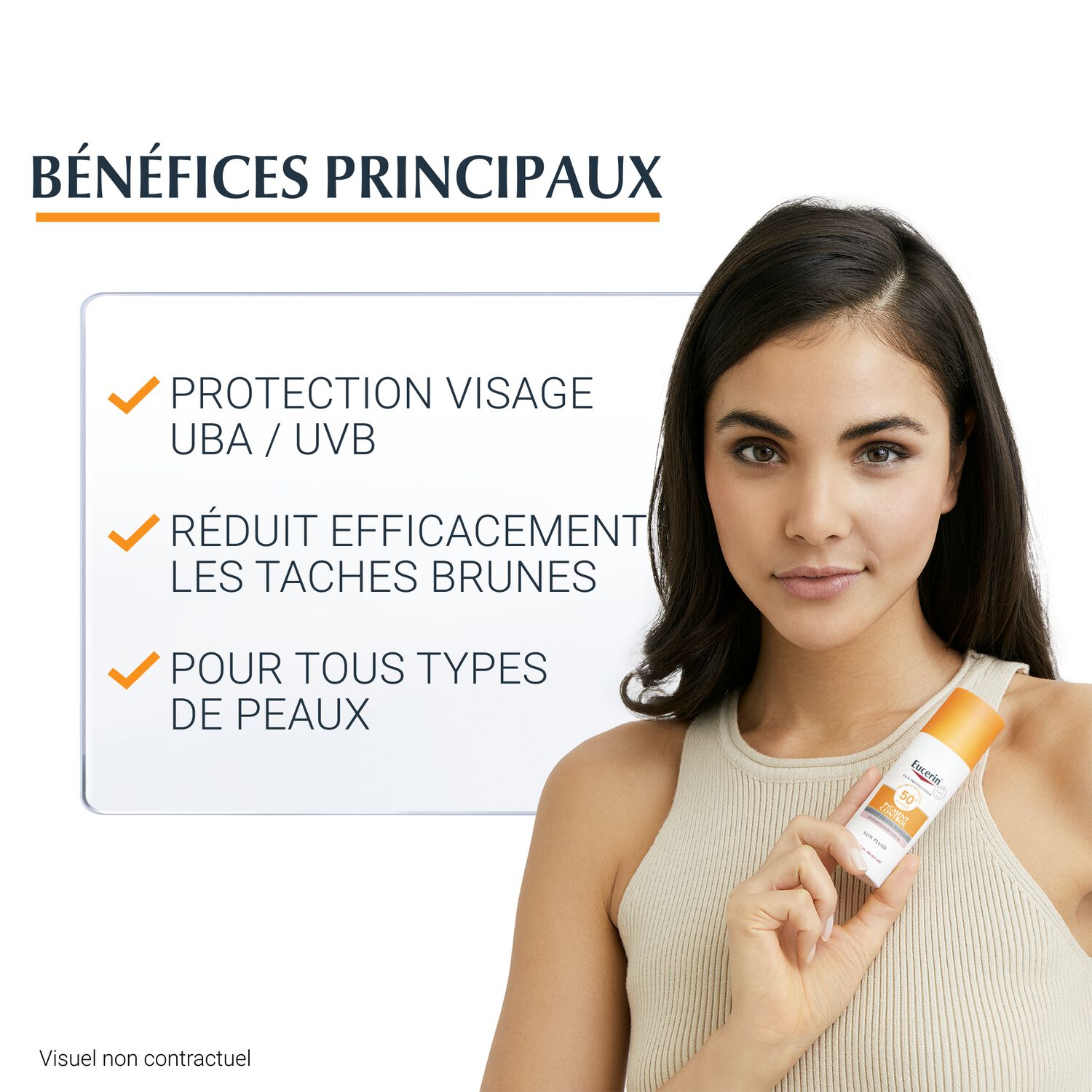 Eucerin Pigment Control Sun SPF50+ Protecteur Solaire Visage Fluide - Tous Types de Peaux