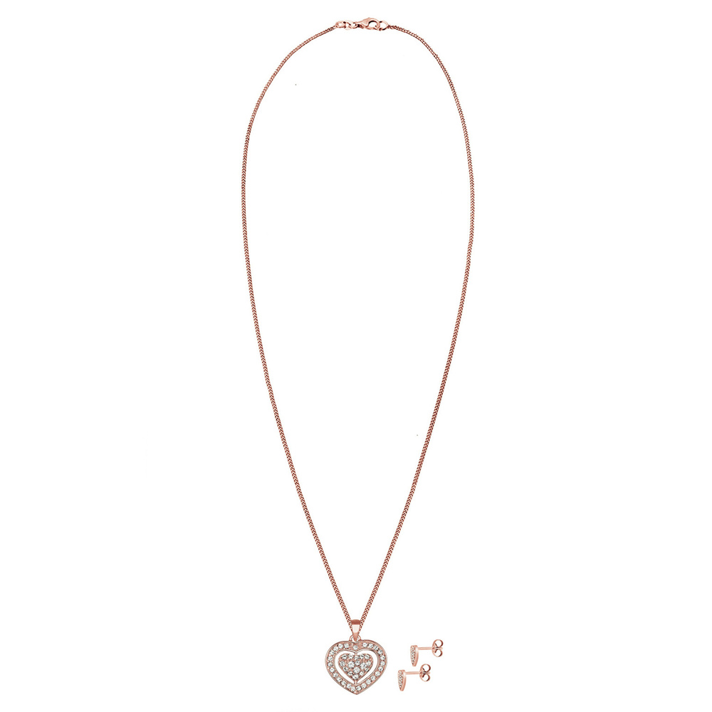 Elli Elli Ensemble de Bijoux Herz Kristalle Pretty 925 Silber Bijoux
