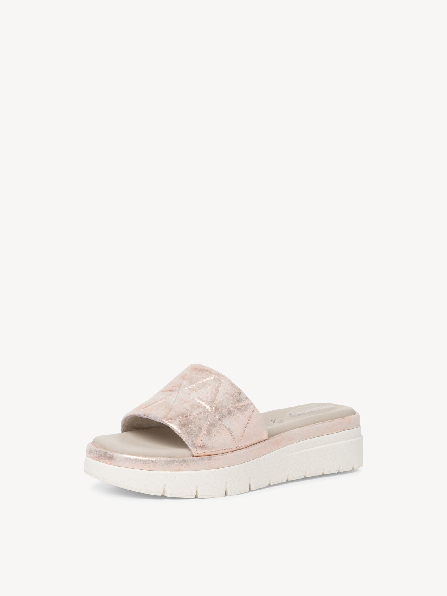 Mule en cuir - métallique