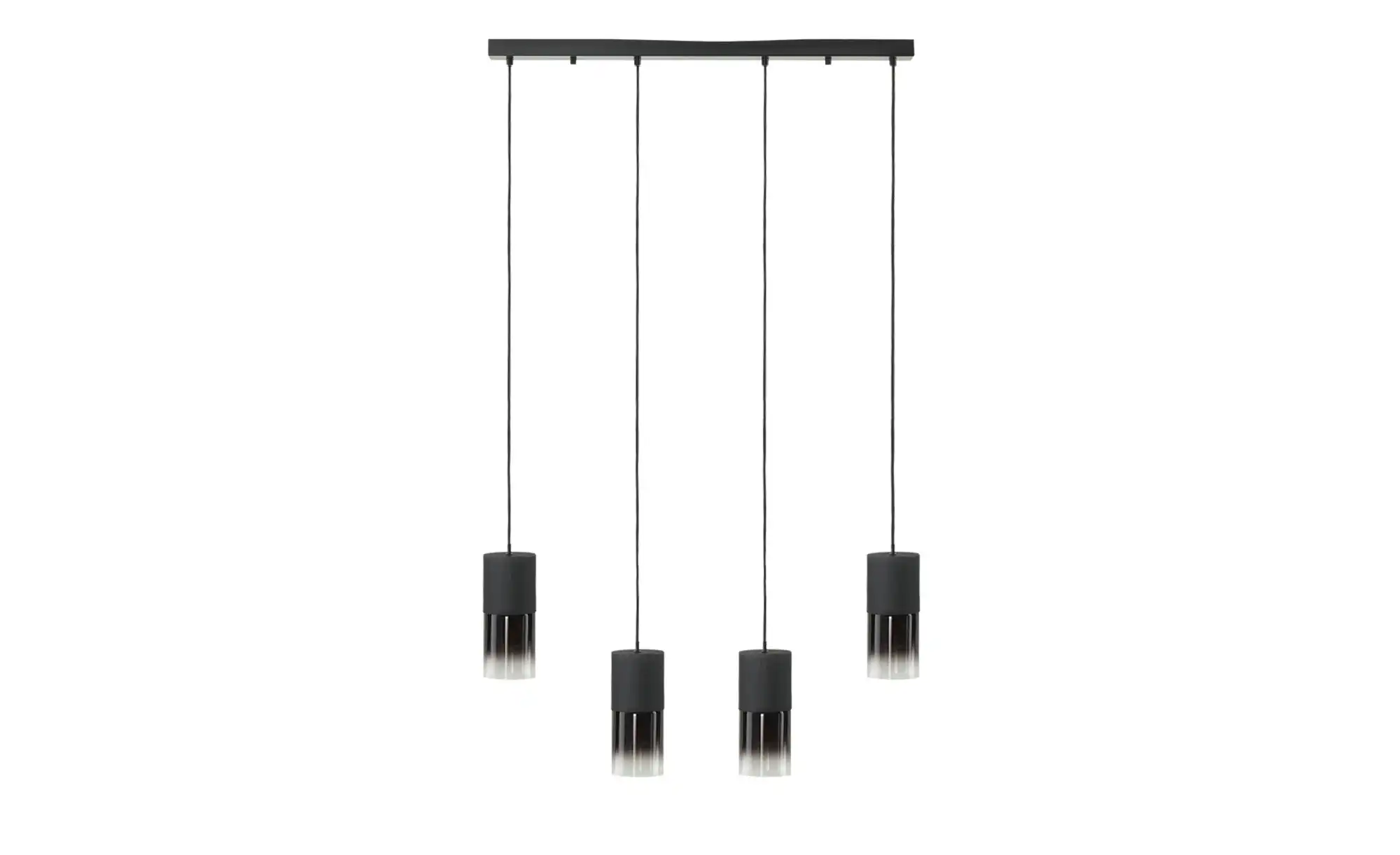 Trio Pendelleuchte, 4-flammig, Rauchglas schwarz