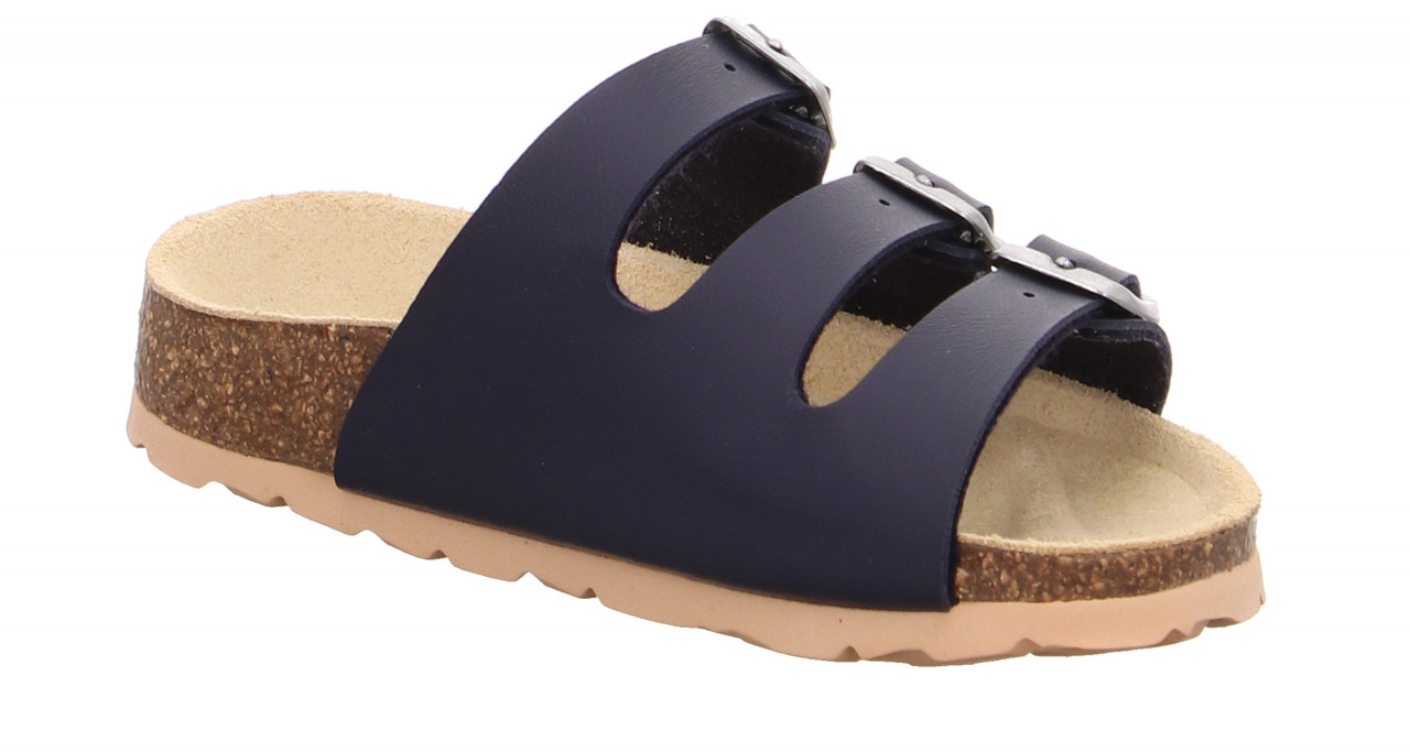 FUSSBETTPANTOFFEL - Blau Pantoffel mit Schnalle