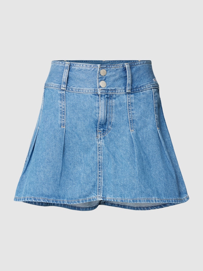 Jeansrock in Minilänge mit gelegten Falten in jeans