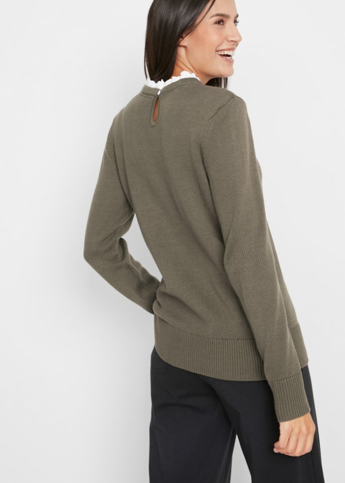 Pullover mit Bluseneinsatz