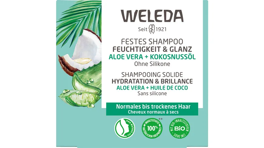 Weleda Festes Shampoo Feuchtigkeit & Glanz 50 g